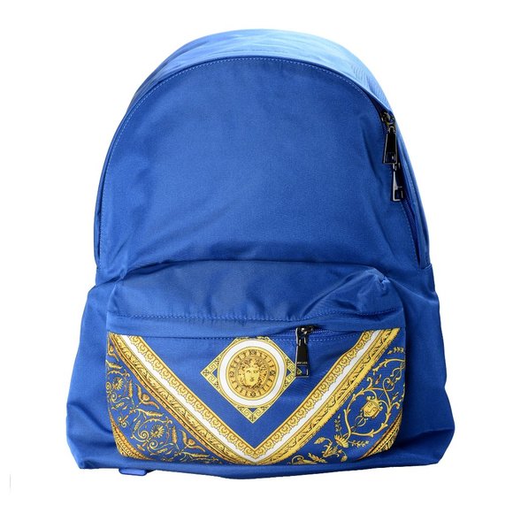 Versace Unisex Blue BaroccoPrint DFZ5350S Backpack
